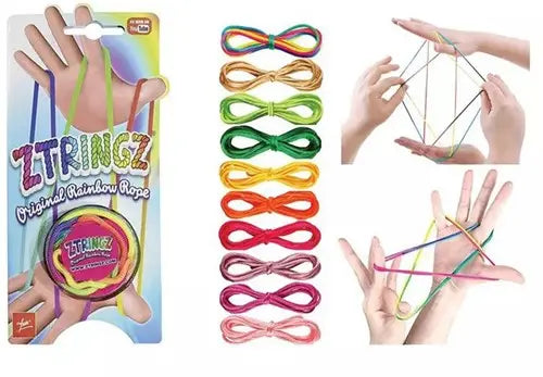 Dinotoys Baby & Kleinkind Goliath Ztringz Original Fingerseil 48 Stück | Regenbogen-Fadenspiel