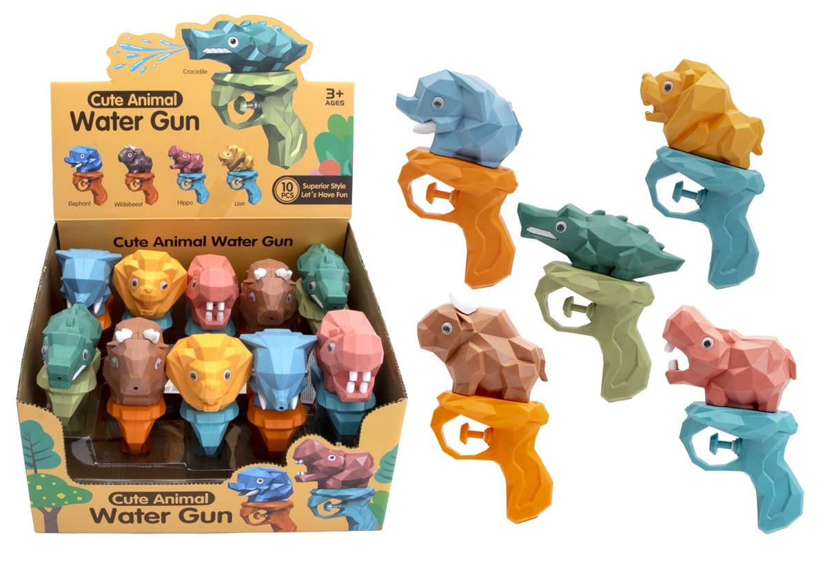 Dinotoys Baby & Kleinkind 10 Stück Dino Wasserpistolen 15 x 10 cm – 5 verschiedene Motive im Display