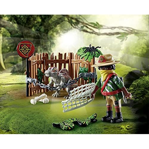 PLAYMOBIL Dino Rise 71265 Spinosaurus-Baby, Dinosaurier im Käfig, Spielzeug für Kinder ab 5 Jahren