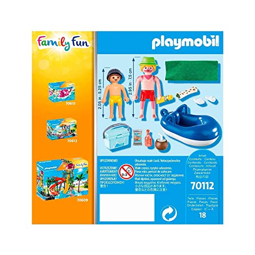 PLAYMOBIL Family Fun 70112 Badegast mit Schwimmreifen, Schwimmfähig, Ab 4 Jahren
