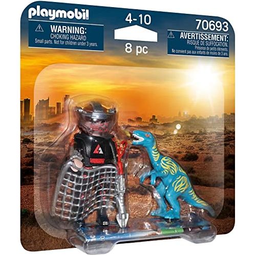 PLAYMOBIL Dinos 70693 DuoPack Velociraptor vs. Plünderer, Ab 4 Jahren