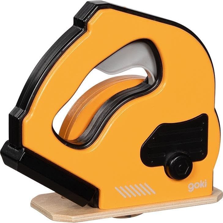 goki Baby & Kleinkind goki 58322 – Handkreissäge aus Holz mit Funktion – Spielzeugwerkzeug für kleine Baumeister ab 3 Jahren