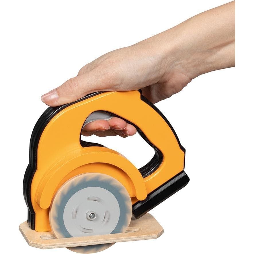 goki Baby & Kleinkind goki 58322 – Handkreissäge aus Holz mit Funktion – Spielzeugwerkzeug für kleine Baumeister ab 3 Jahren