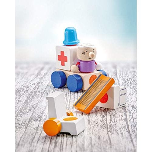 Spielzeug Opa Selecta 62077 Klettini, Fire Brigade, Stacking Toy, 7 Pieces, Multi-Coloured
