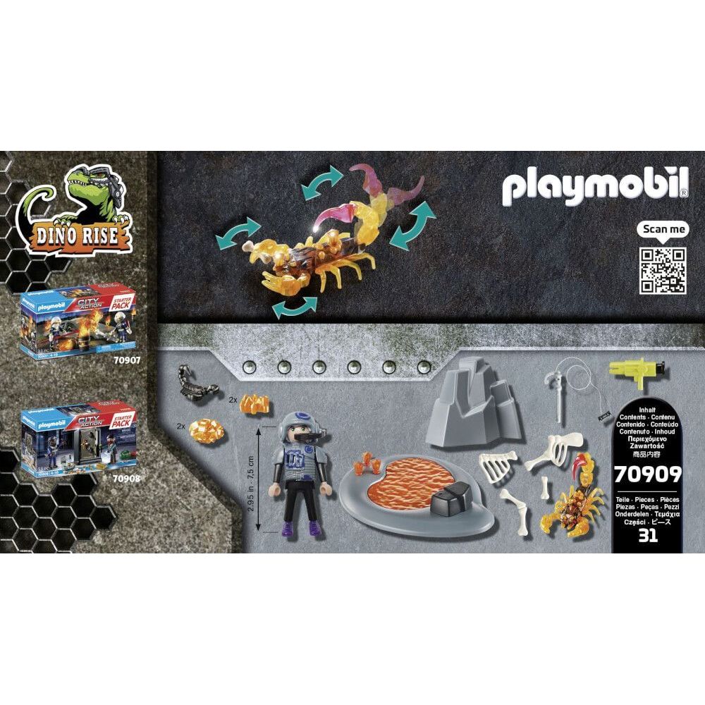 PLAYMOBIL Dino Rise 70909 Starter Pack Kampf gegen den Feuerskorpion