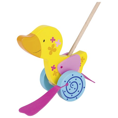 Personalisierbare Schiebe Ente Kinderspielzeug Holzspielzeug Ab 12 Monaten zum Spielen
