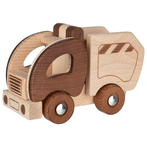 Goki Baby & Kleinkind Müllwagen, goki Personalisierbar Holz Auto LKW