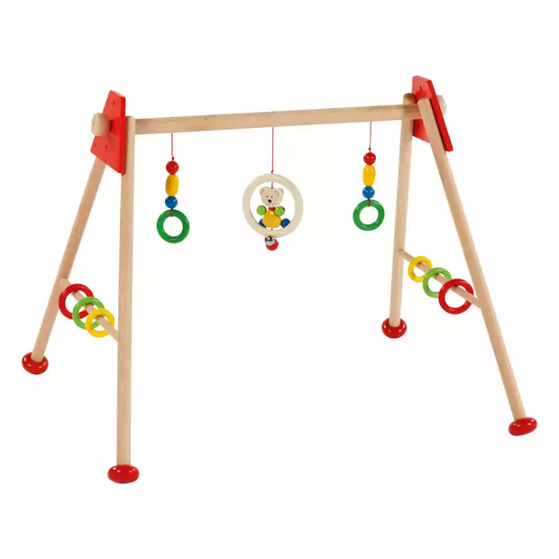 Goki Spieltrapez Holz Heimess Baby-Fit Spieltrapez „Bär“ – Holz-Spieltrainer 763770 | ab Geburt