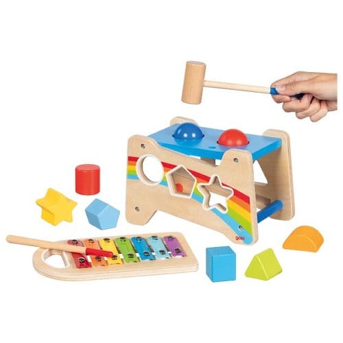goki Baby & Kleinkind Personalisierbar Hammerbank mit Xylophon und Sortierfunktion Ab 1 Jahr Goki