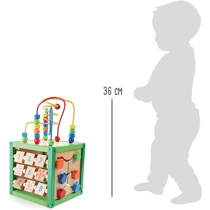 small foot by Legler Motorikwürfel Holzspielzeug small foot Motorikwürfel Frühling aus Holz – Lernspielzeug mit Schleife & Rechenschieber | ab 1 Jahr