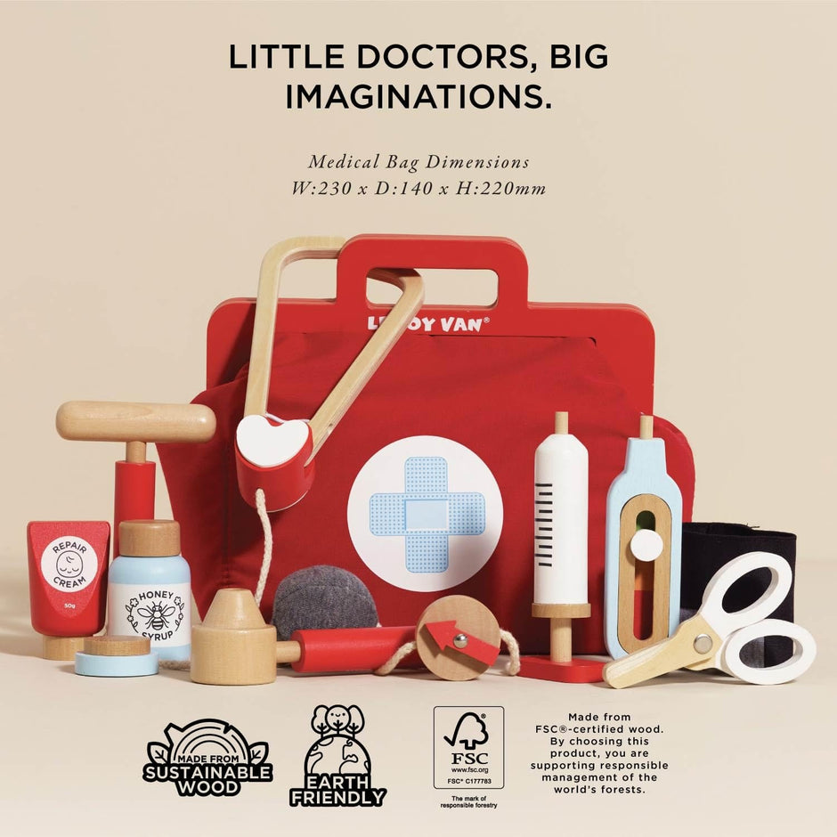 LE TOY VAN Baby & Kleinkind Le Toy Van Personalisierbare Arzt Tasche Holzspielzeug ab 3 Jahren