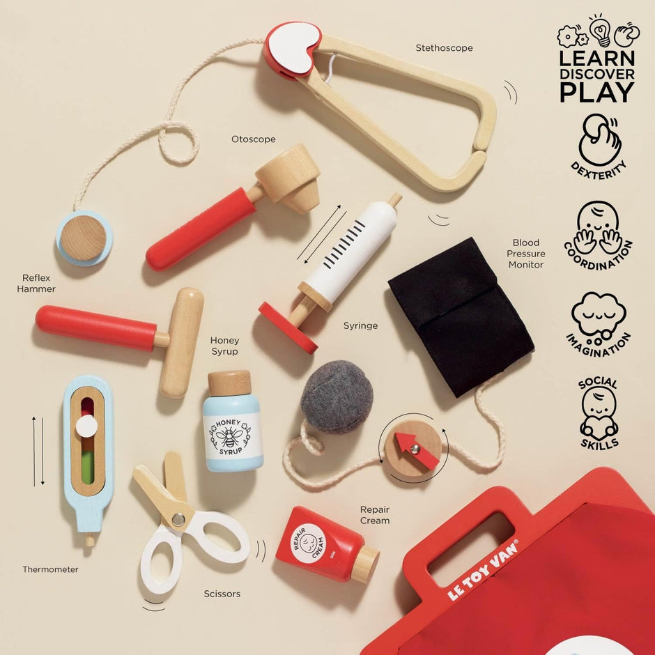 LE TOY VAN Baby & Kleinkind Le Toy Van Personalisierbare Arzt Tasche Holzspielzeug ab 3 Jahren