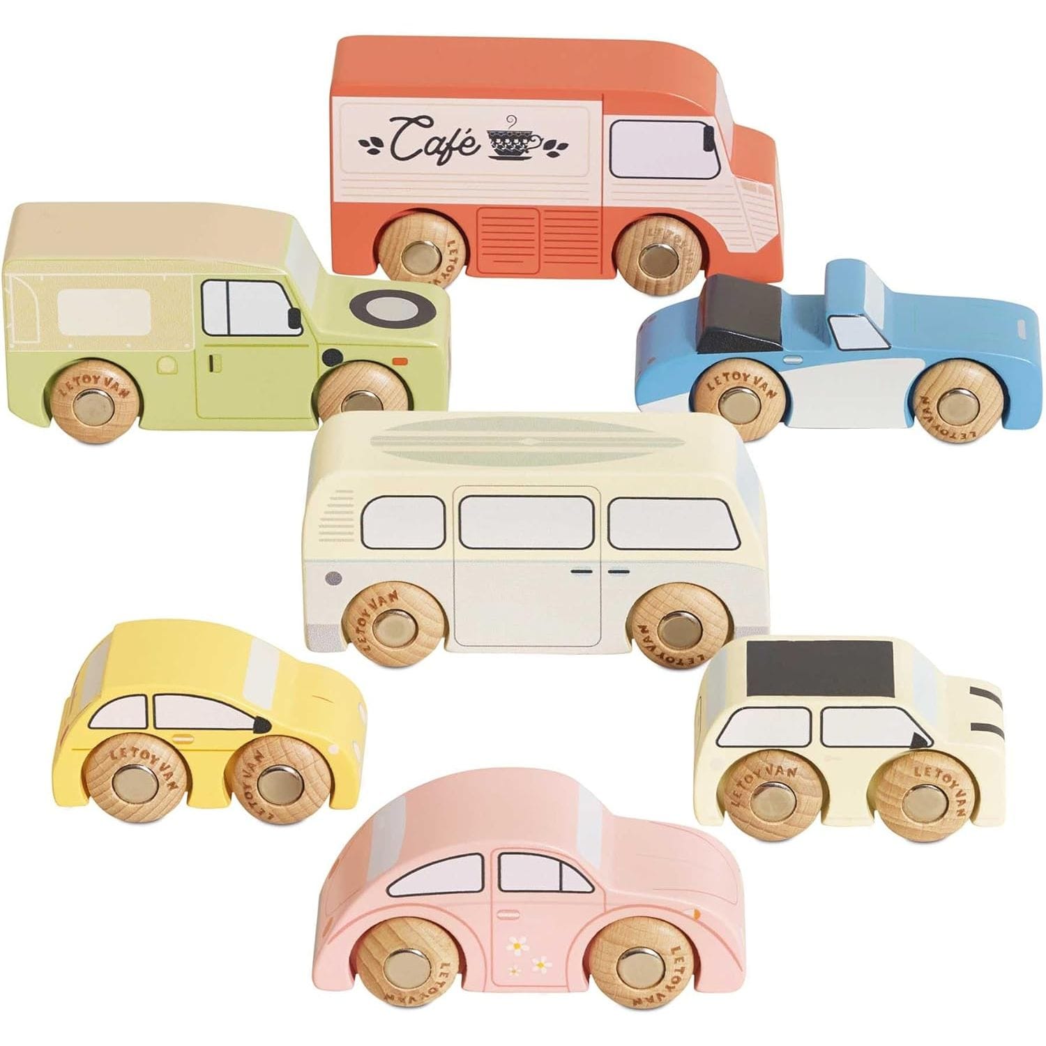 LE TOY VAN Baby & Kleinkind Le Toy Van - TV443 - Holzfahrzeuge Spielset 7 Teilig ab 2 Jahren
