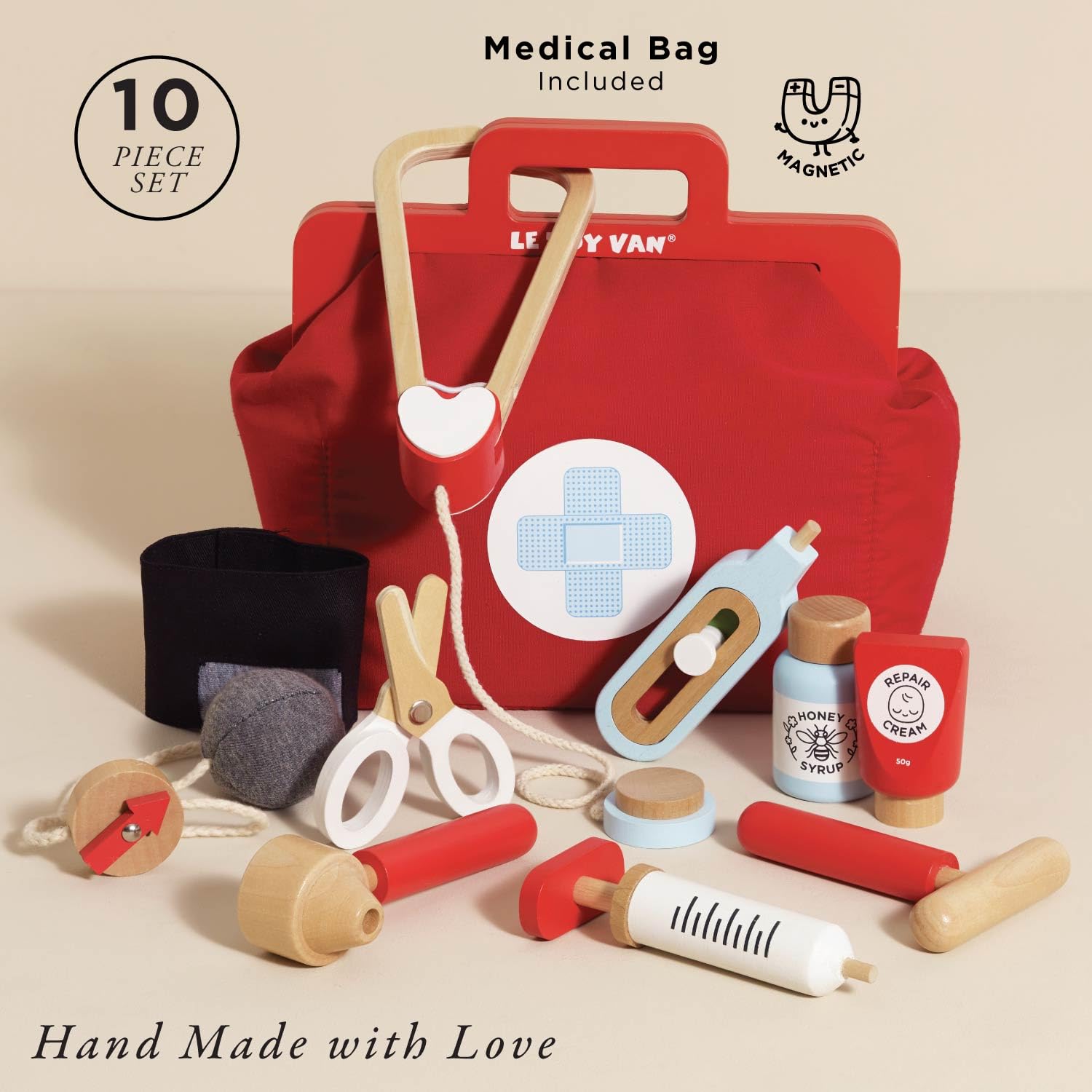 LE TOY VAN Baby & Kleinkind Le Toy Van Personalisierbare Arzt Tasche Holzspielzeug ab 3 Jahren