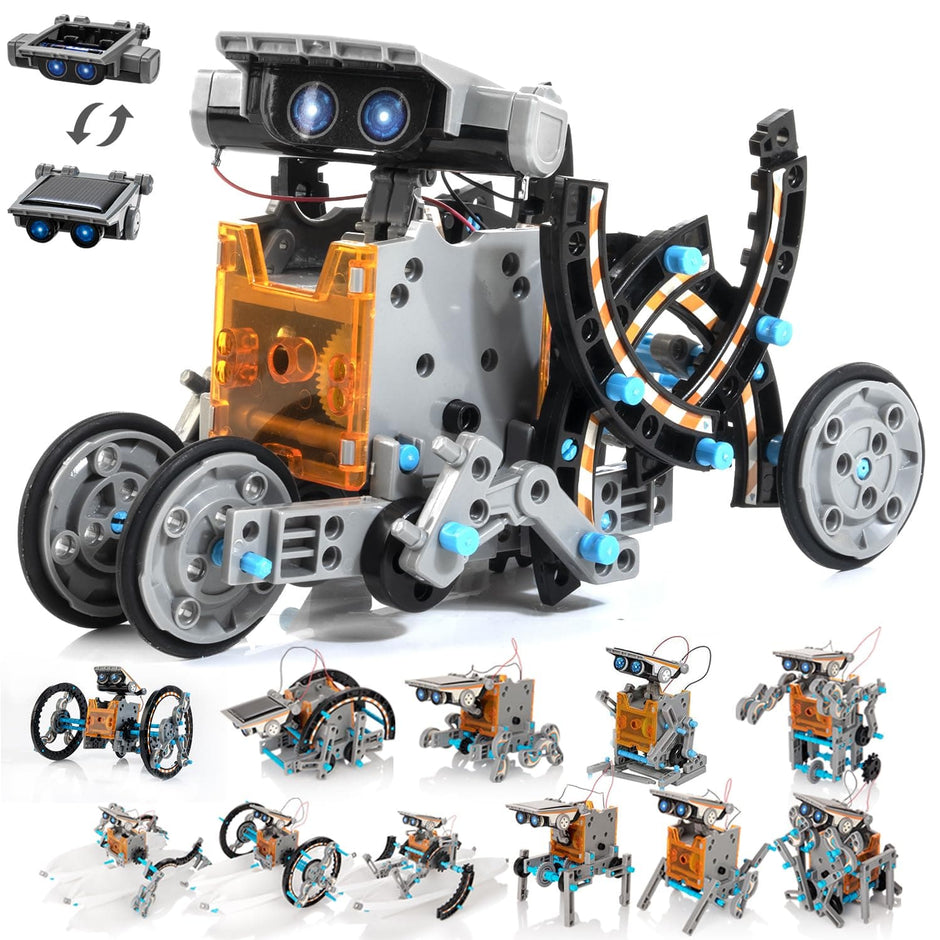 Dinotoys Bausatz Roboter 14-in-1 Solar Robot Kit – Lernspaß mit Sonnenenergie ab 10 Jahre
