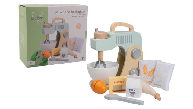 Jouéco Baby & Kleinkind Jouéco® Mixer & Backset aus Holz – 10-teiliges Spielset