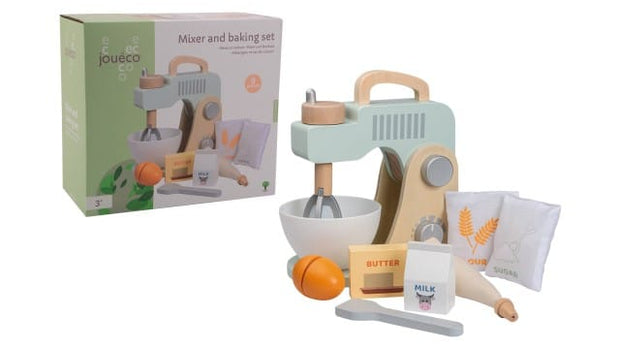 Jouéco Baby & Kleinkind Jouéco® Mixer & Backset aus Holz – 10-teiliges Spielset