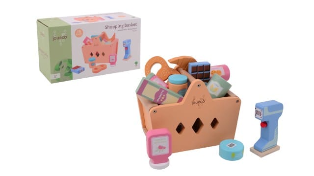 Jouéco Baby & Kleinkind Personalisierbar Jouéco® Einkaufskorb mit Zubehör – Holzspielzeug