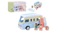 Jouéco Baby & Kleinkind Personalisierbar Jouéco® Retro-Strandbus mit Zubehör – Holzspielzeug ab 3 Jahren