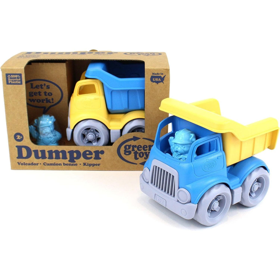 Green Toys Baby & Kleinkind Green Toys 8601262 Kipplaster, Baustellenkipper, Lastwagen, Baufahrzeug, nachhaltiges Spielfahrzeug für Kinder ab 24 Monaten, Blau/Gelb