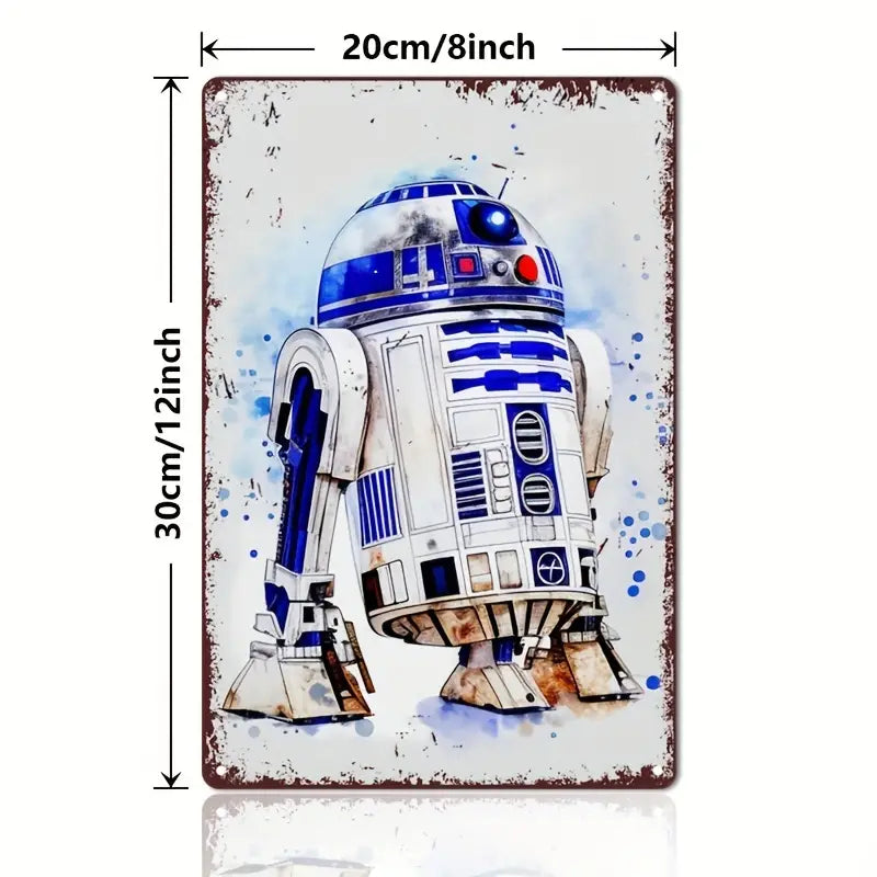 Lizenziert, 1 Stück, Vintage-Metallschild, Star Wars R2-D2-Poster