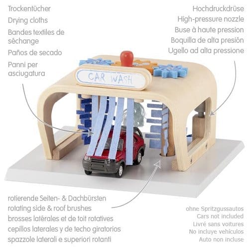 goki Kleinkind Spielzeug Personalisierbar Waschanlage PowerClean Holzspielzeug Kinder ab 3 Jahren