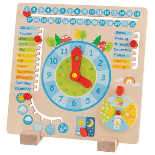 Goki Kinder Uhr Personalisierbare Goki Jahreszeiten Uhr Holzlernspielzeug Lern Uhr