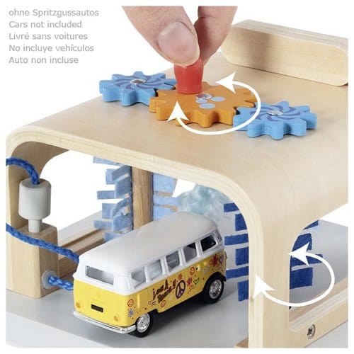 goki Kleinkind Spielzeug Personalisierbar Waschanlage PowerClean Holzspielzeug Kinder ab 3 Jahren