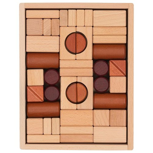 Bausteine im Holzkasten Bauklötze Holzspielzeug