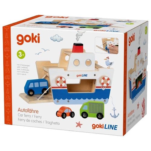 goki Kleinkind Spielzeug Personalisierbar Autofähre gokiLine Holzspielzeug ab 3 Jahren