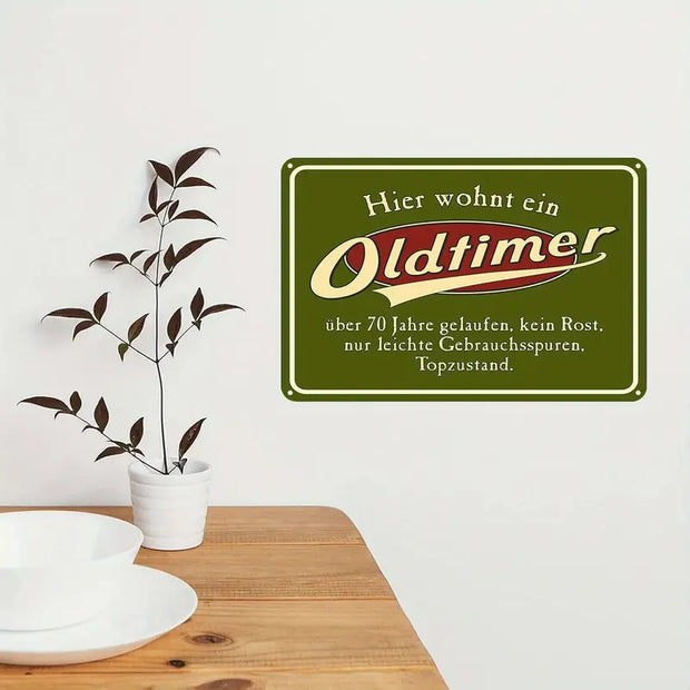 Retro Schild Oldtimer Metallplakette zum 70. Geburtstag - Vintage-Auto-E
