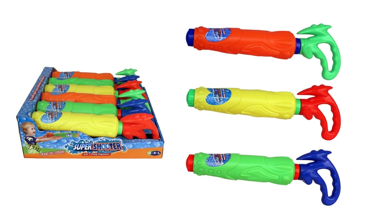 Dinotoys Baby & Kleinkind 6 Stück Water Shooter 34 cm – 3-fach sortiert im Display Wasserpistolen