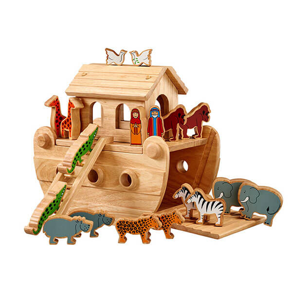 Personalisierbare Handarbeit Arche Noah aus Holz farbig bedruckt Lanka Kade
