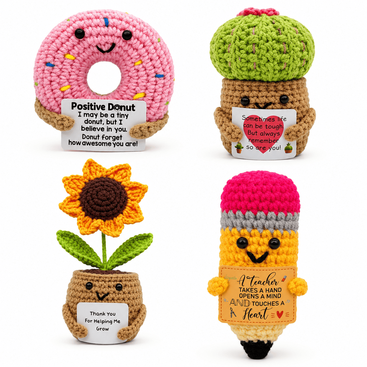 Spielzeug Opa Sammelfiguren Personalisierbar Handgefertigte Häkelfigur mit Motivationskarte – Liebevolles Geschenk & Dekoration