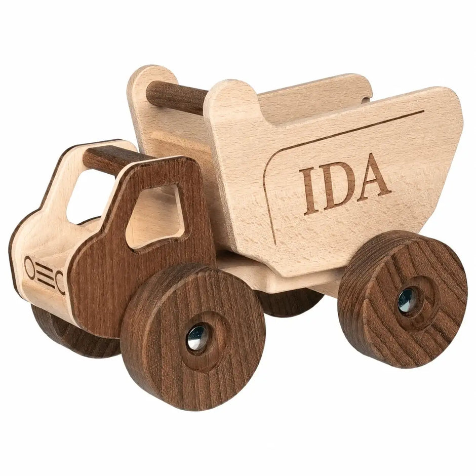 Goki Baby & Kleinkind Mit Name Personalisierbar Muldenkipper, goki Natur Holz ab 3 Jahren
