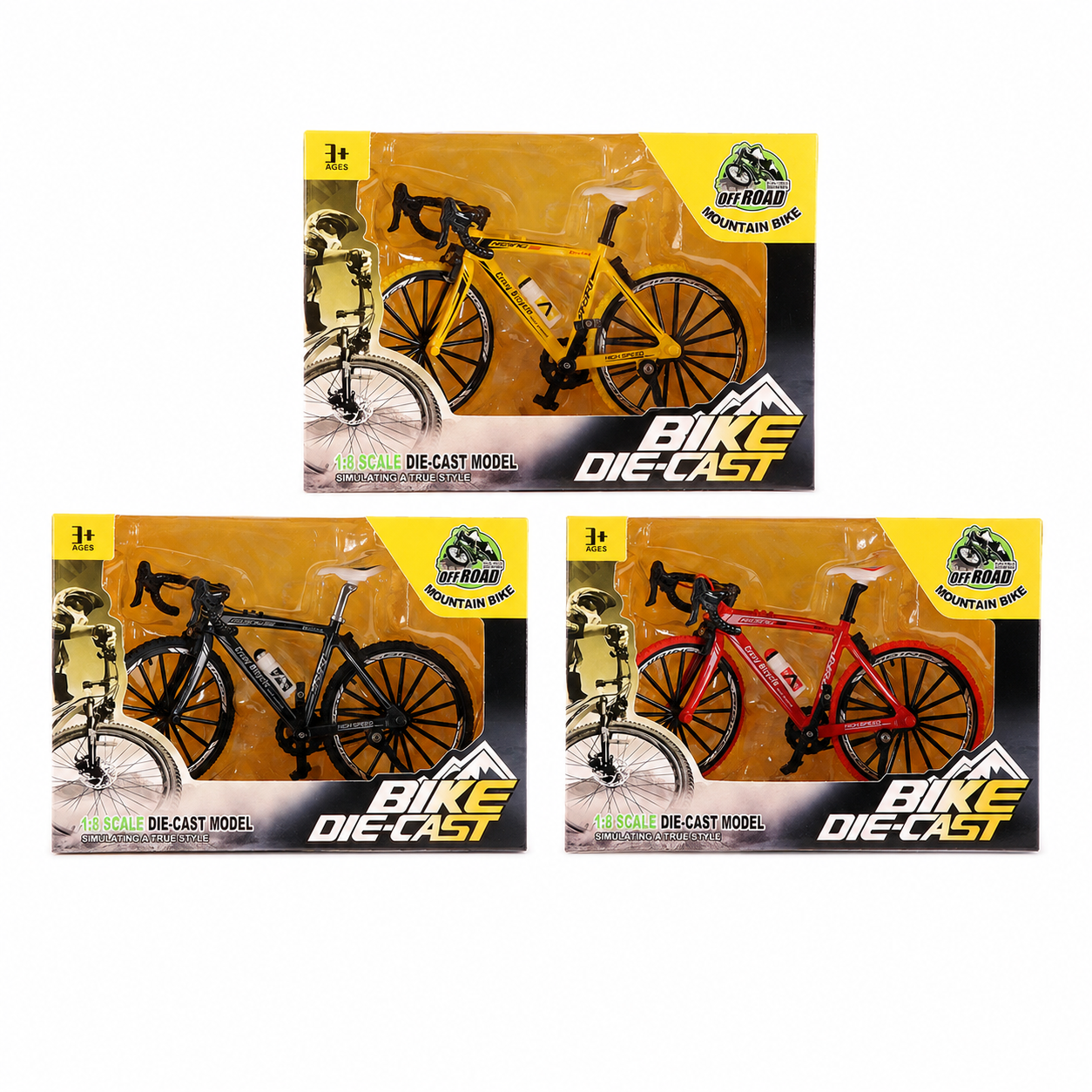 Die-Cast Fahrrad Modell 1:8 – farblich sortiert