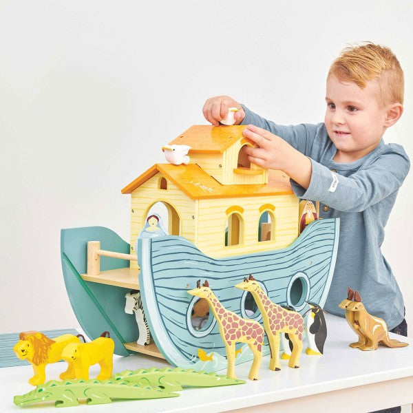 Personalisierbare XXXL Arche Holzspielzeug Arche mit Figuren Kinderspielzeug ab 3 Jahren