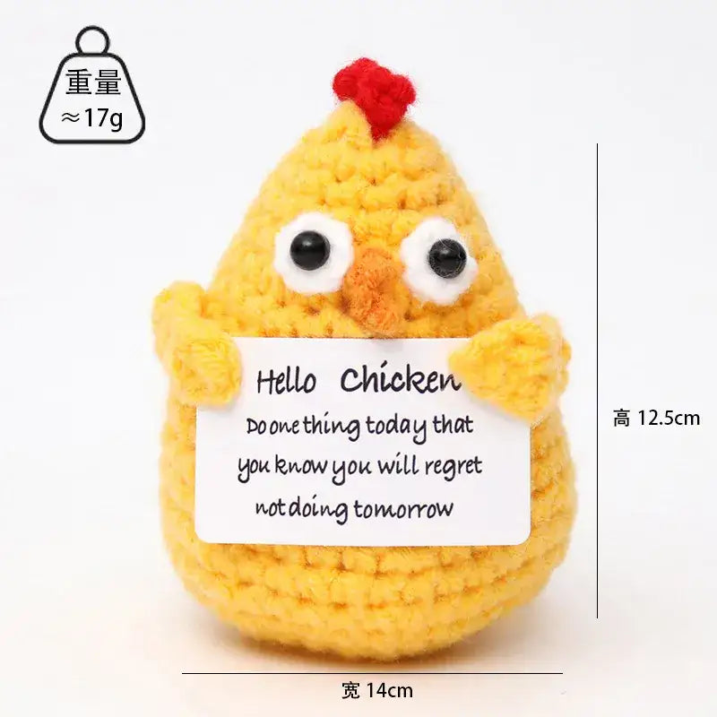 Spielzeug Opa Sammelfiguren Huhn / Mit eigenem Text Süße Häkelfiguren – Handgemachte Puppen für positive Energie im Alltag