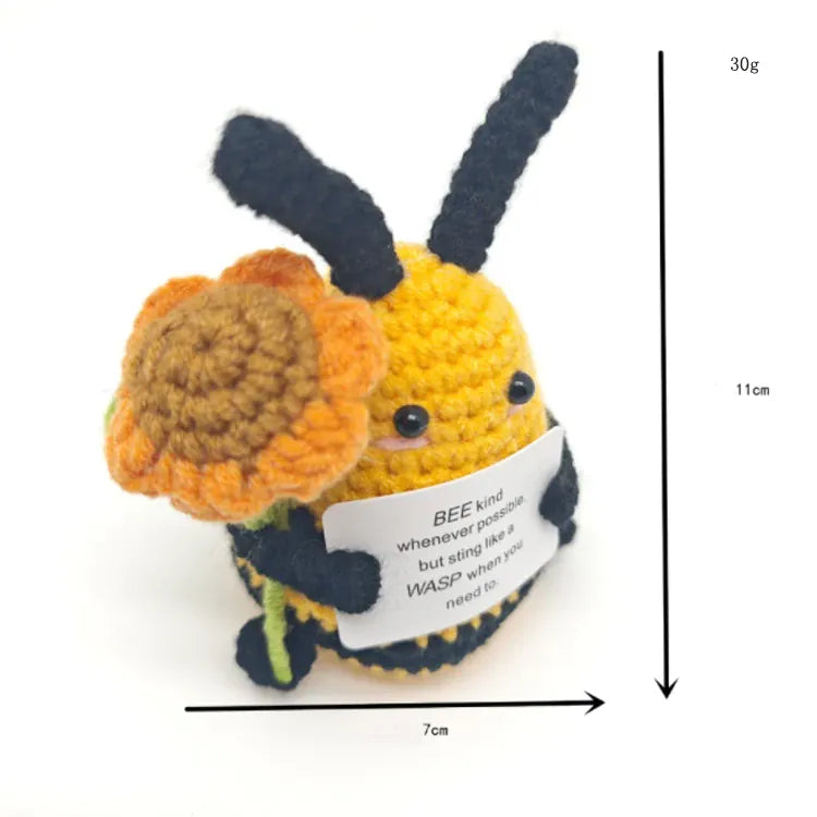 Spielzeug Opa Sammelfiguren Biene 2 mit Blume / Ohne Eigenen Text. Süße Häkelfiguren – Handgemachte Puppen für positive Energie im Alltag
