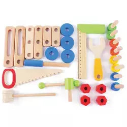 Werkzeugkoffer Holzspielzeug Kinder ab 3 Jahren Holzwerken