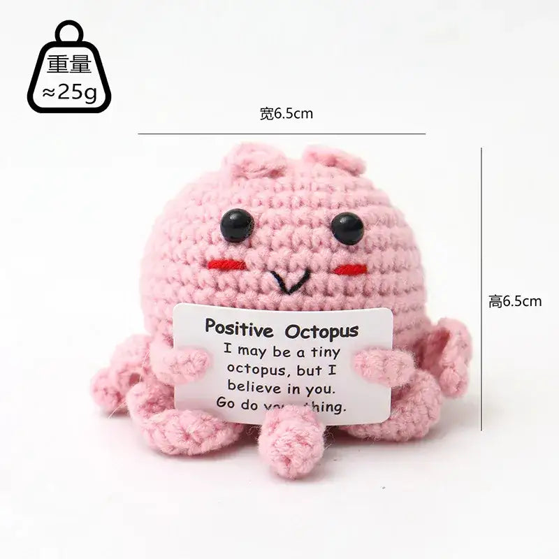 Spielzeug Opa Sammelfiguren Krake Rosa / Mit eigenem Text Süße Häkelfiguren – Handgemachte Puppen für positive Energie im Alltag