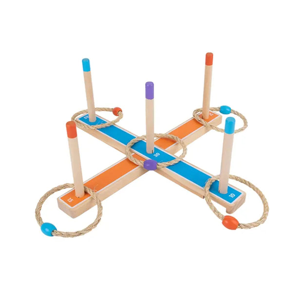 Spielzeug Opa Ringwurfspiel Ringwurfspiel aus Holz – Reisespiel für Kinder ab 4 Jahren | Spielzeug-Opa