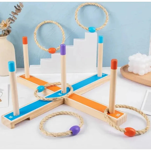 Spielzeug Opa Ringwurfspiel Ringwurfspiel aus Holz – Reisespiel für Kinder ab 4 Jahren | Spielzeug-Opa