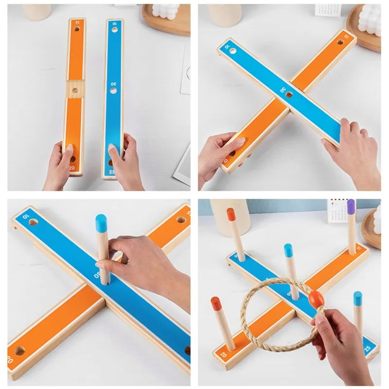 Ringwurfspiel aus Holz – Reisespiel für Kinder ab 4 Jahren | Spielzeug-Opa