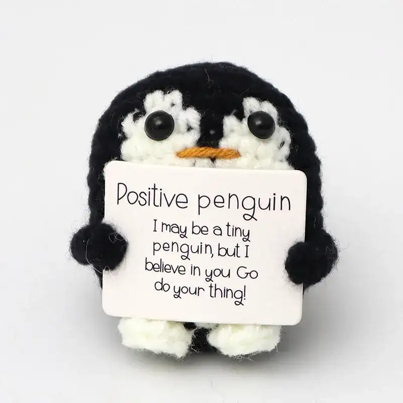 Spielzeug Opa Sammelfiguren Pinguin / Mit eigenem Text Süße Häkelfiguren – Handgemachte Puppen für positive Energie im Alltag