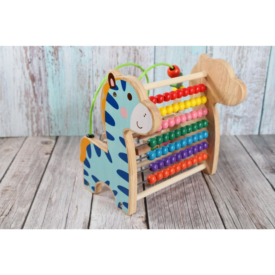 7and7 Motorik Spielzeug Motorik Spielzeug Giraffe Holzspielzeug