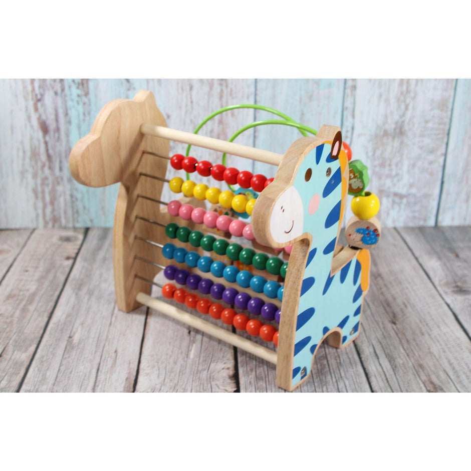 7and7 Motorik Spielzeug Motorik Spielzeug Giraffe Holzspielzeug