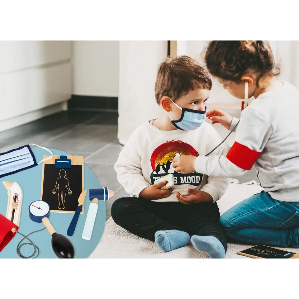 Personalisierter Notarztrucksack Kinderspielzeug Arztkoffer Arztspielzeug Holzspiel Kinder ab 3 Jahren