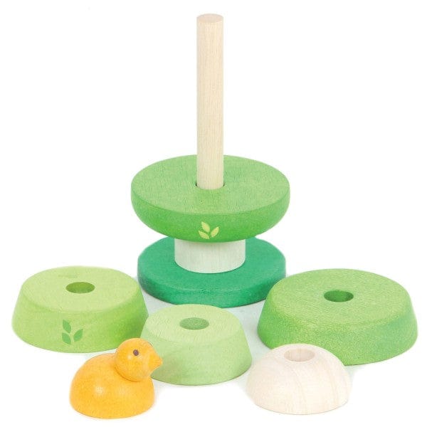 LE TOY VAN Stapelspielzeug Baum Steck und Stapel Baum mit Vogel Kinderspielzeug Holz ab 1 Jahr