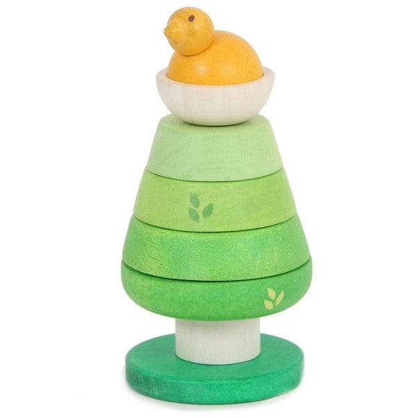 LE TOY VAN Stapelspielzeug Baum Steck und Stapel Baum mit Vogel Kinderspielzeug Holz ab 1 Jahr